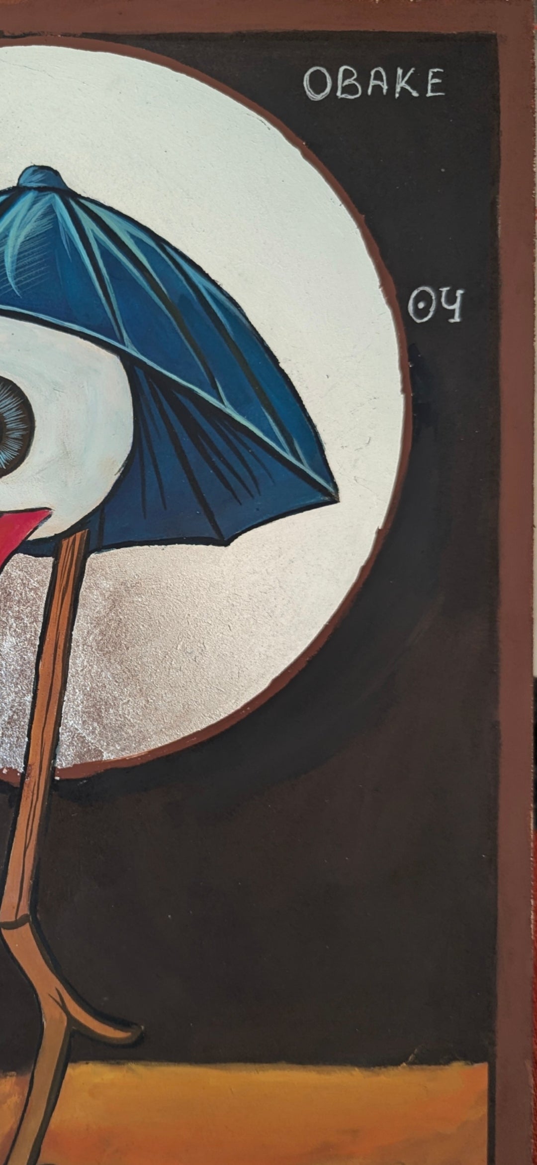 Mystical artwork from a future canon — the umbrella spirit sanctified by artist Blo Kirilov; a sacred fusion of absurdity, mythology, and devotion.