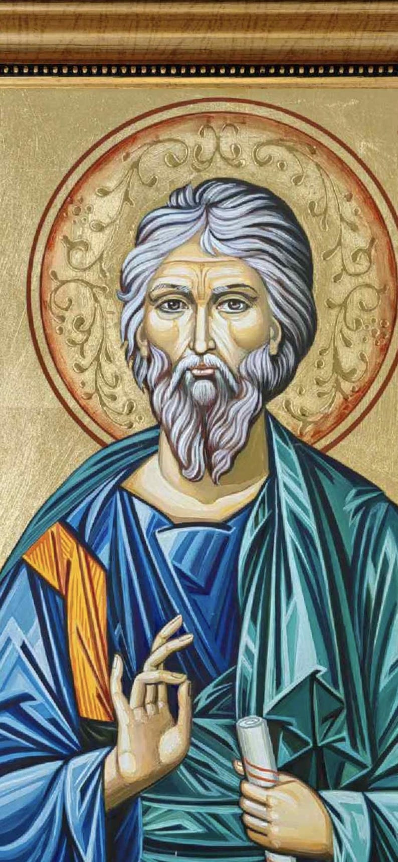 Religious gift icon of Saint Andrew of Crete – Byzantine Christian art for home prayer or church veneration