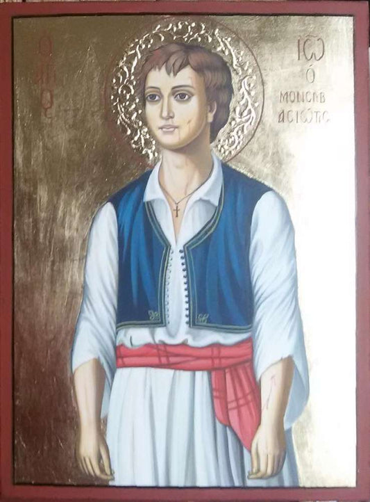 Icon of Saint John of Monemvasia, young Orthodox martyr of unshakable faith.