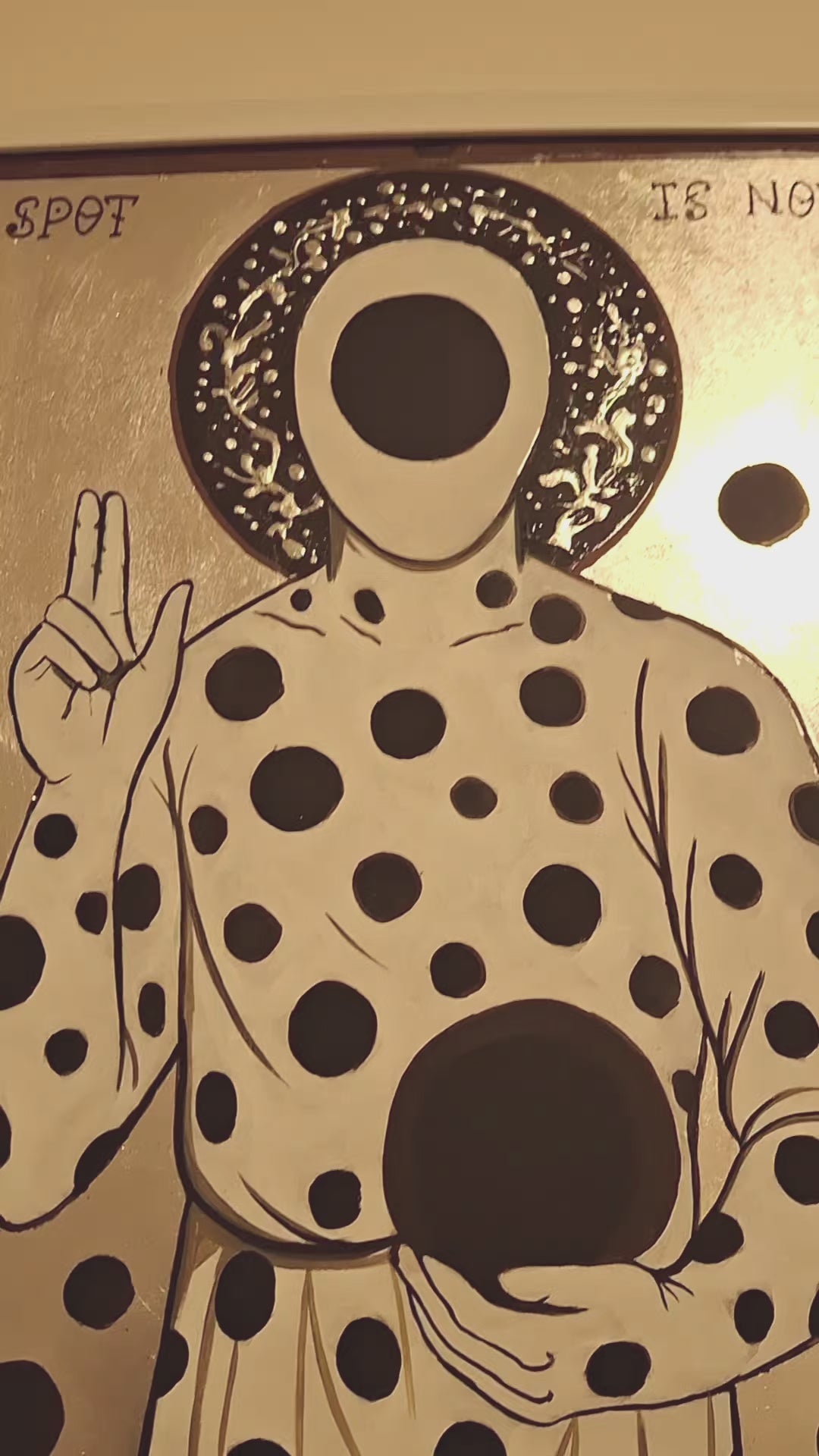 Experimental art video featuring The Spot as an anti-iconic figure, dissolving through black portals in a sacred multiverse setting, blending glitch aesthetics, spiritual symbolism, and abstract animation inspired by Spider-Man Across the Spider-Verse