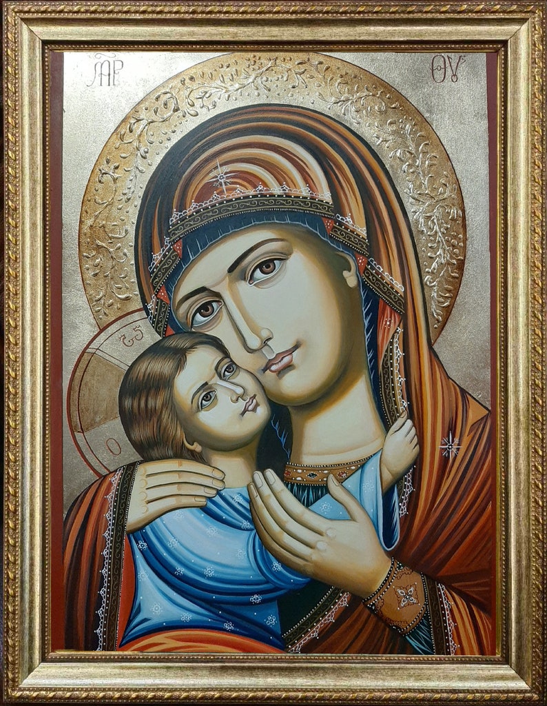 Sacred Icon of the Holy Mother of God Hodegetria – Traditional Byzantine Style